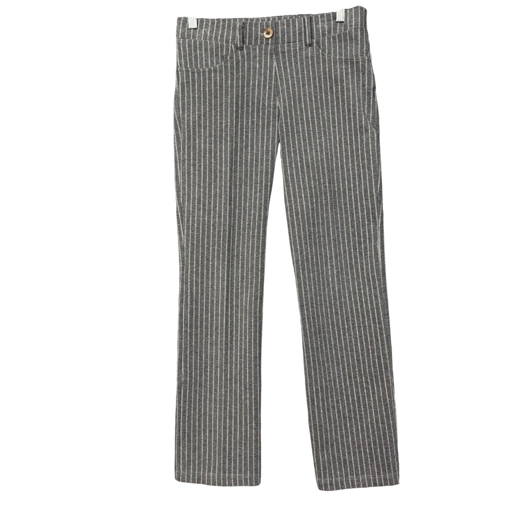 Betabrand Dress Pant Yoga Pants Womens Small Gray Pinstripe Straight Workwear